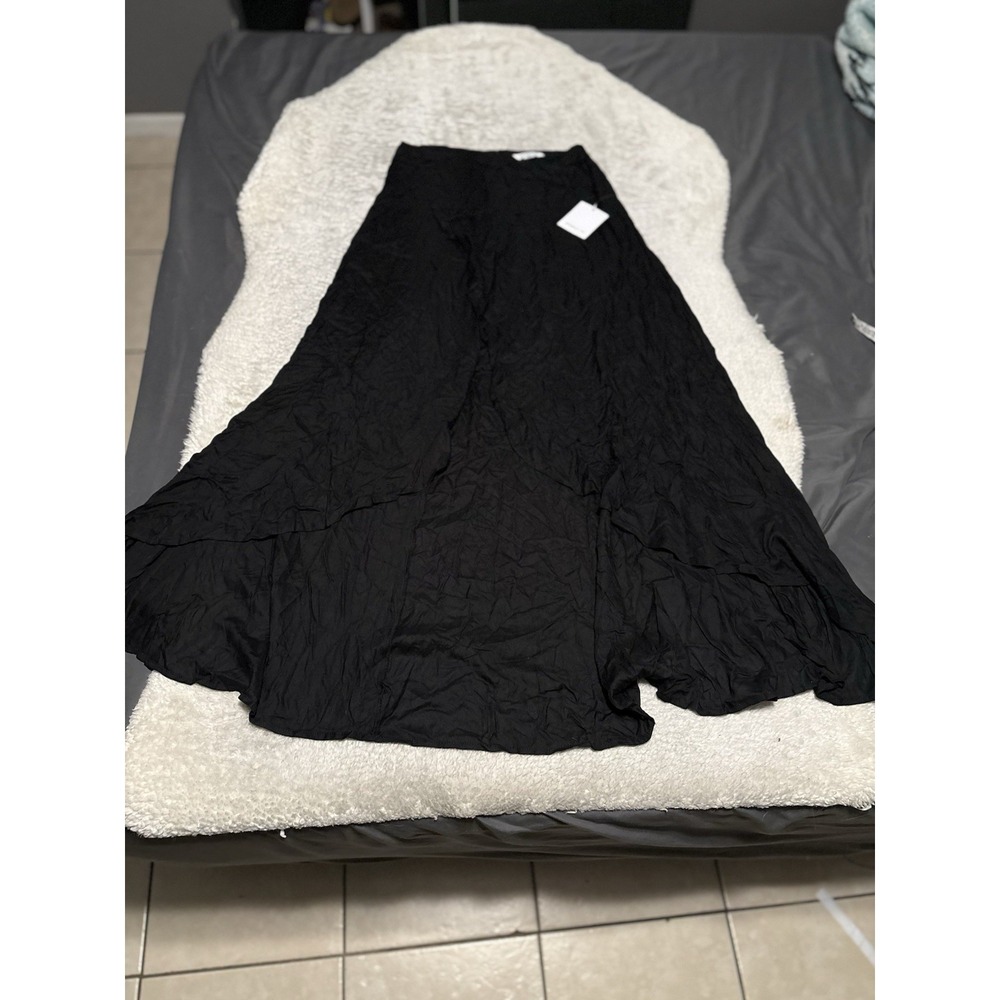 O'Neil Women's Black Lightweight Woven High Low Wrap Maxi Skirt Size Medium